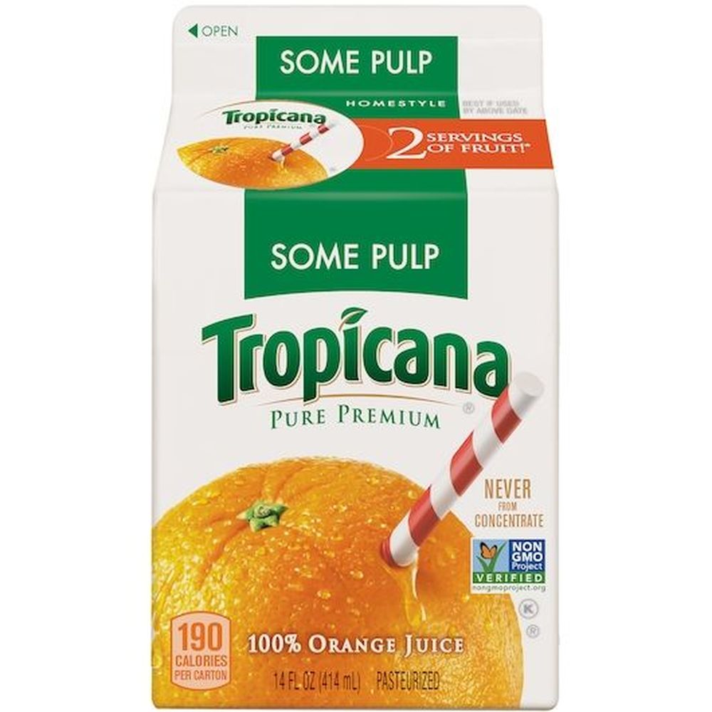 Tropicana Pure Premium 100% Orange Juice, Homestyle Some