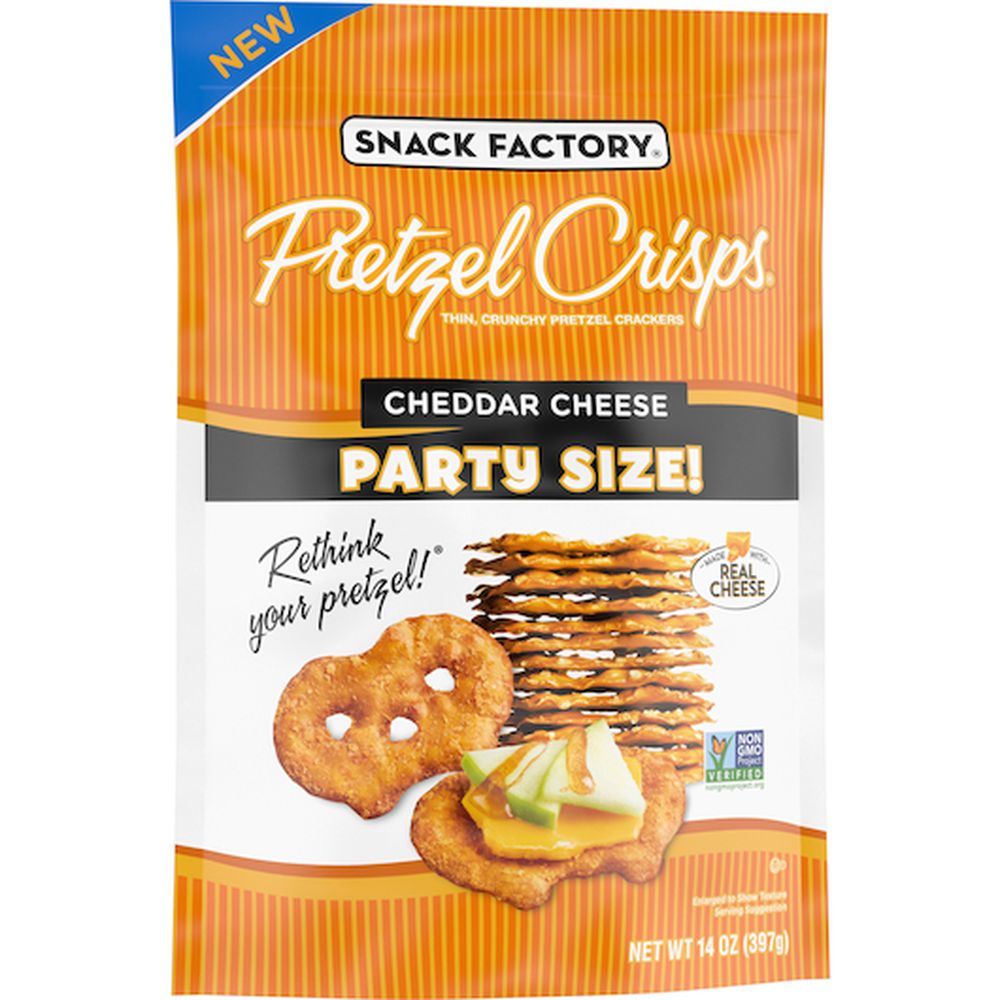 Snack Factory Cheddar Cheese Pretzel Crisps, 14 Ounce -- 12 Per Case