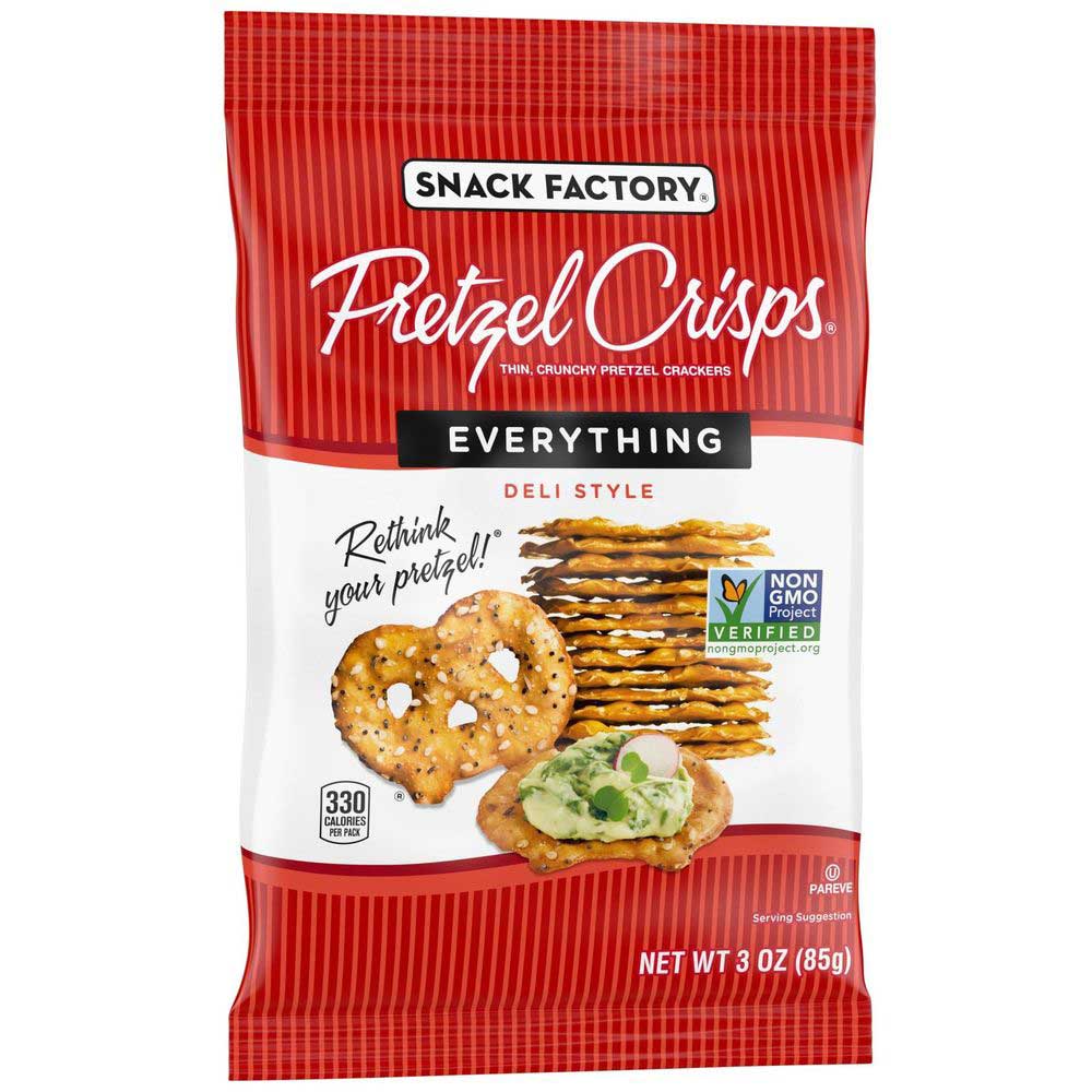 Snack Factory Everything Pretzel Crisps, 3 Ounce -- 8 Per Case