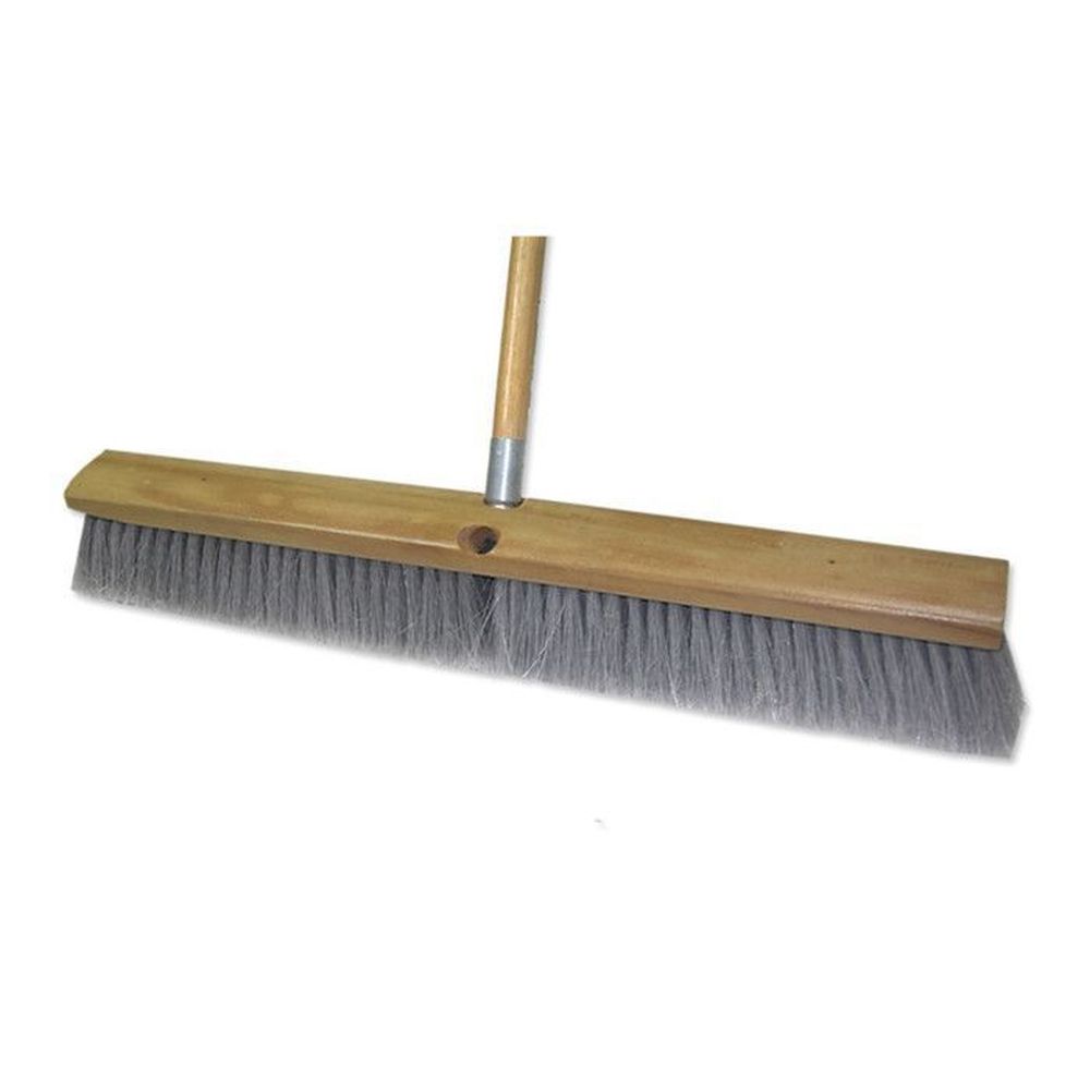 Abco Gray Flagged Wood Block Fine Sweep Push Broom, 24 Inch