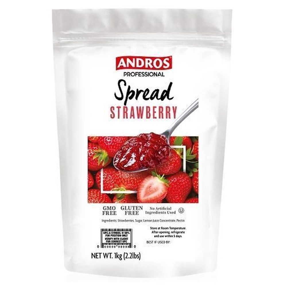 Andros Strawberry Fruit Spread, 2.2 Pound -- 6 per case