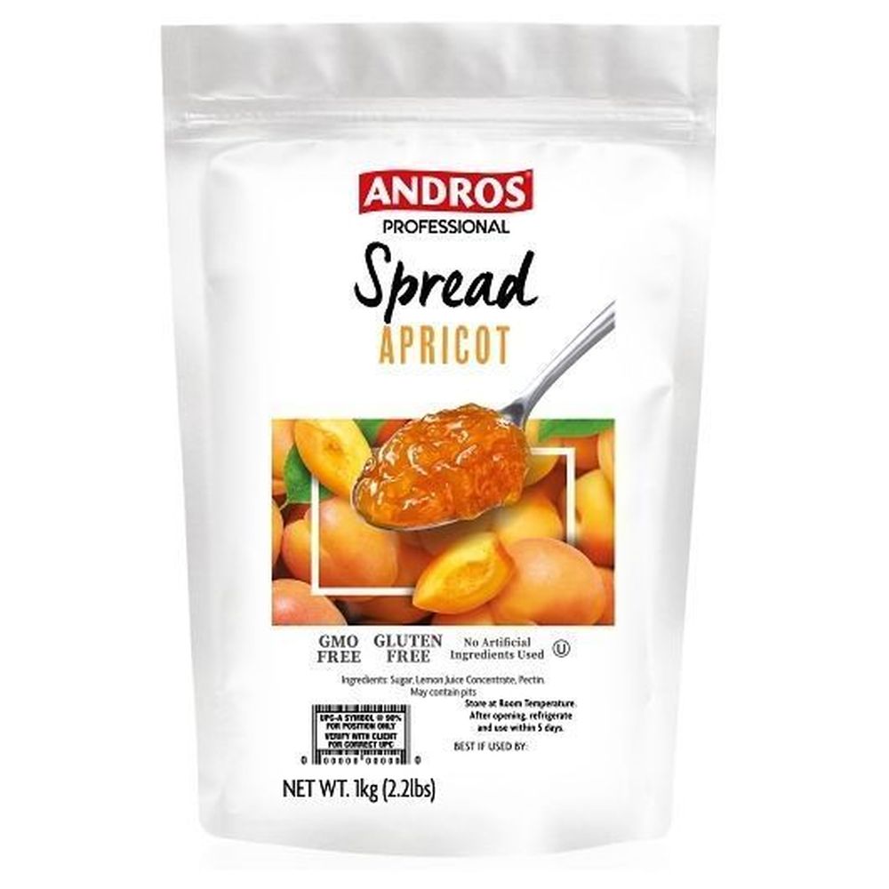 Andros Apricot Fruit Spread, 2.2 Pound -- 6 per case