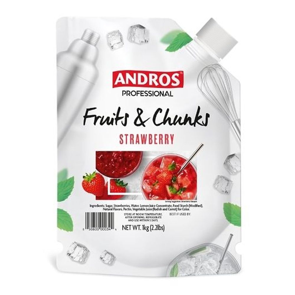 Andros Professional Strawberry Fruits And Chunks, 2.2 Pound -- 6 Per Case