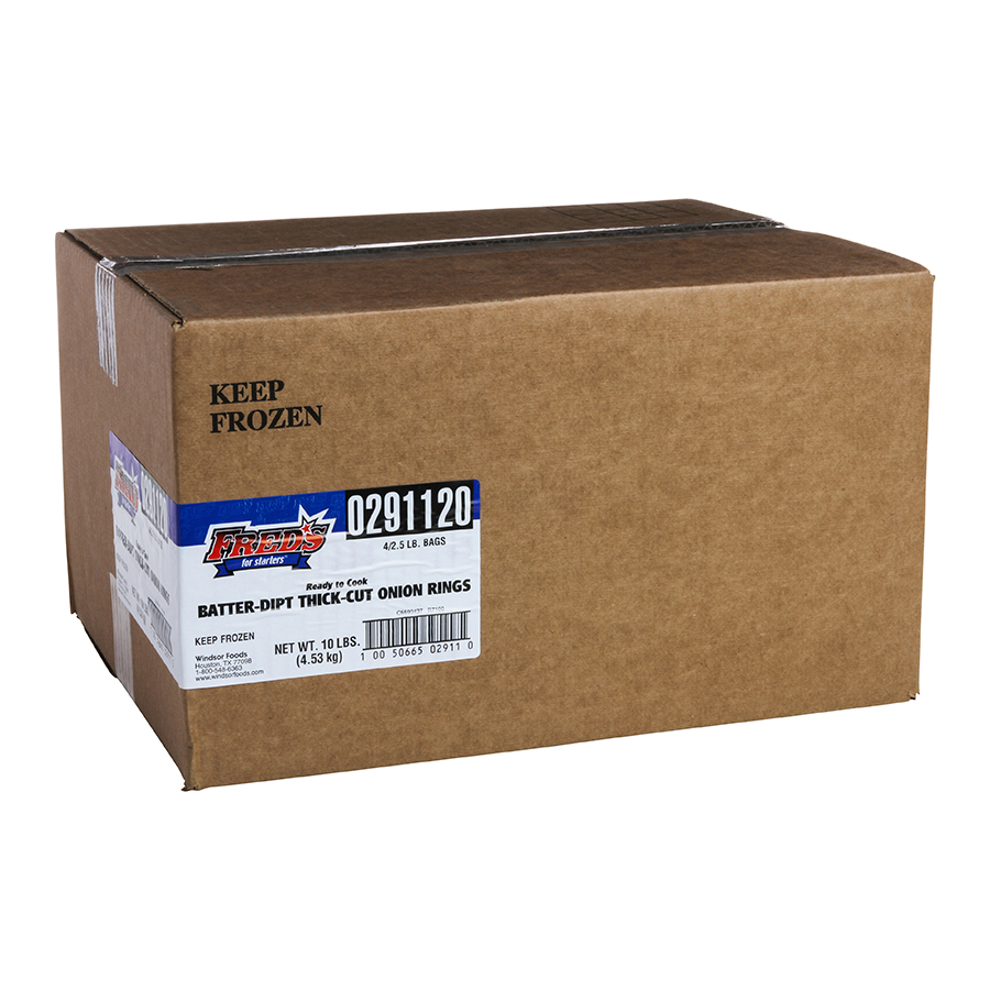 Windsor Freds Battered Golden Dipt Thick Cut Onion Ring, 2.5 Pound -- 4 per case.