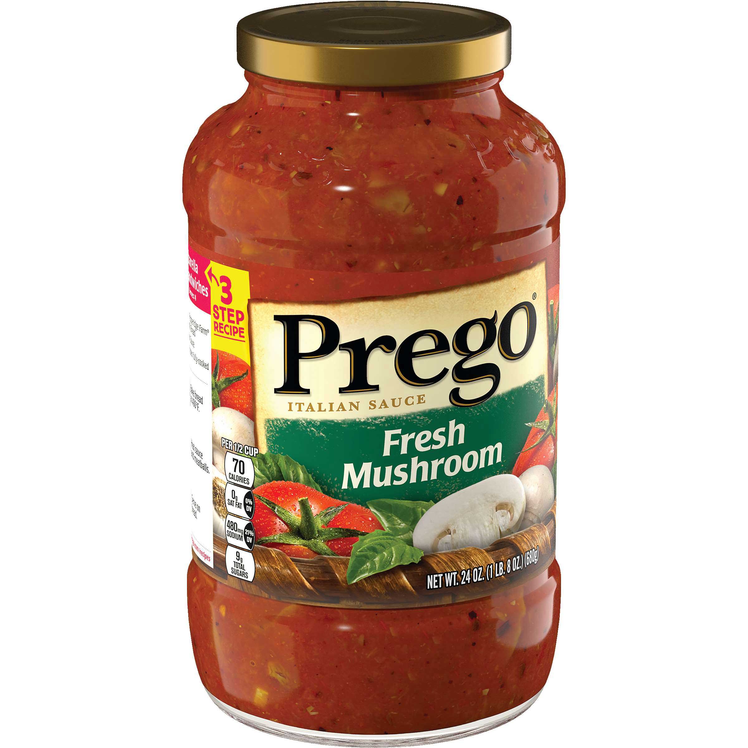 Prego Fresh Mushroom Classic Italian Spaghetti Sauce, 24 Ounce, 3 Count -- 4 Per Case