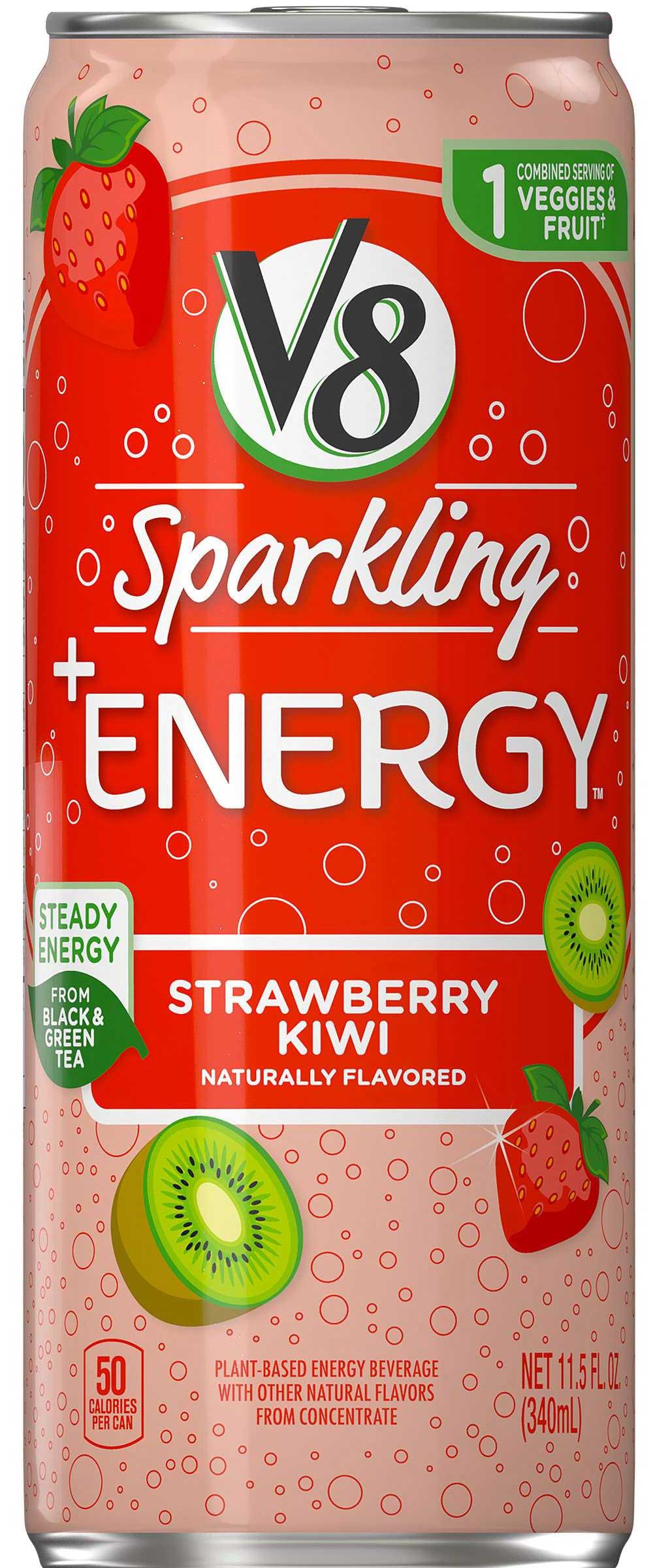 V8 Sparkling Strawberry Kiwi Energy Drink, 11.5 Fluid Ounce -- 12