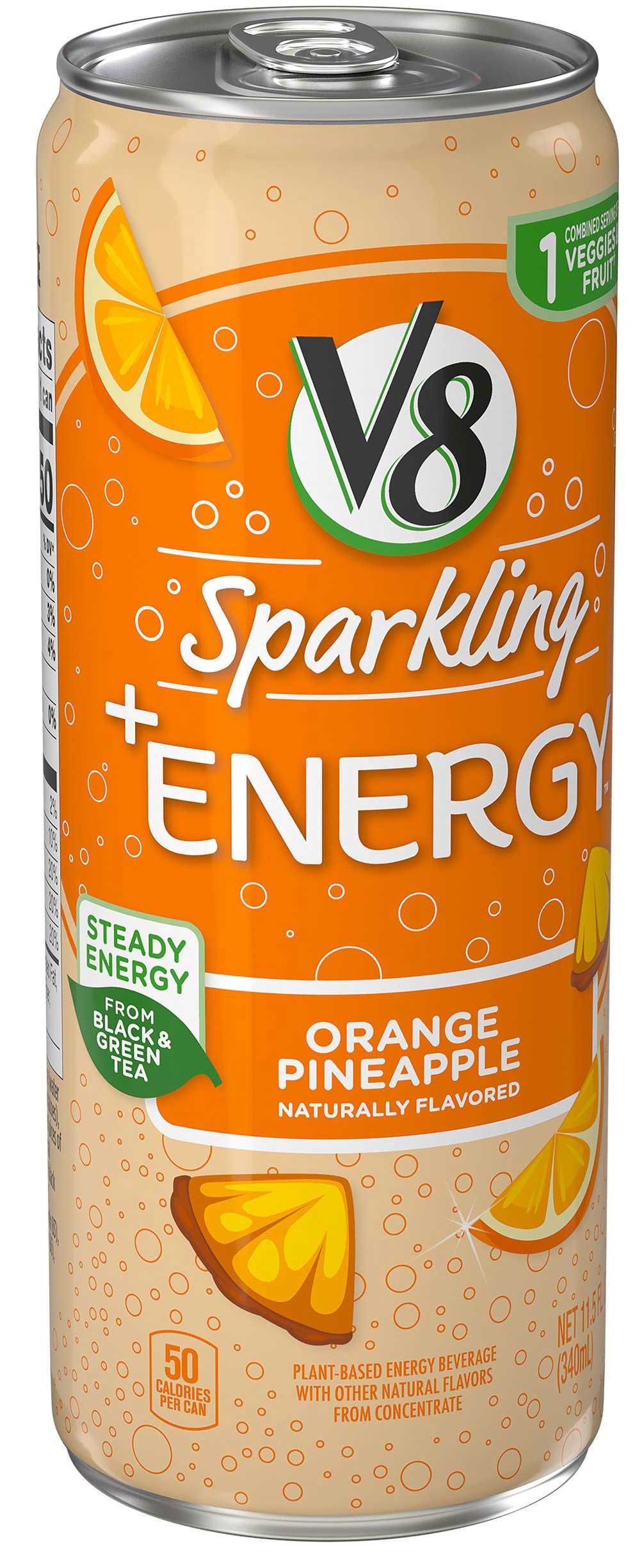 V8 Orange Pineapple Sparkling Energy Drink, 11.5 Fluid Ounce -- 12 Per Case