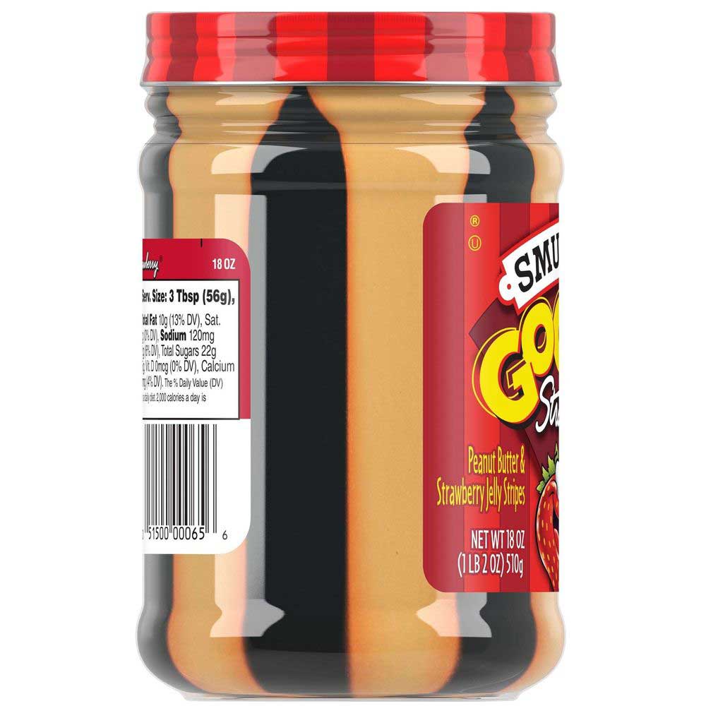 Smucker's Goober Peanut Butter And Strawberry Jelly Stripes, 18 Ounce -- 12 Per Case