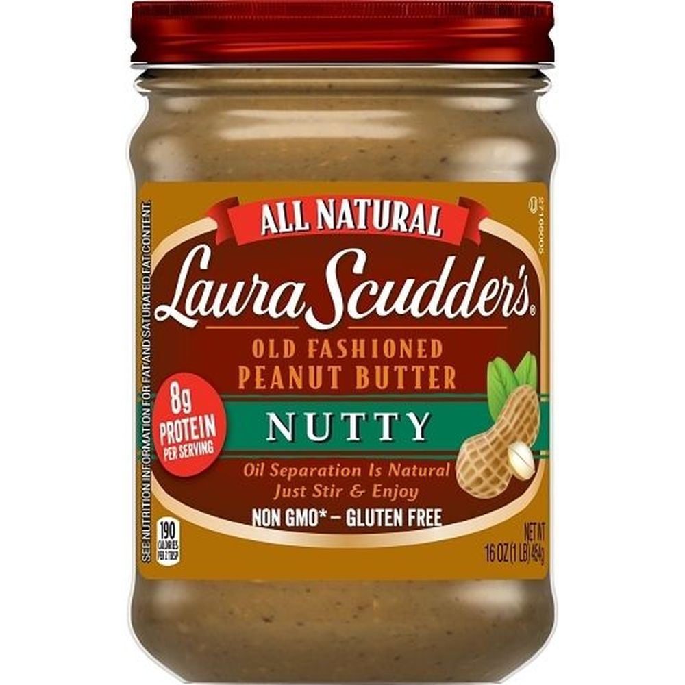 Laura Scudders Nutty Peanut Butter, 16 Ounce -- 12 Per Case