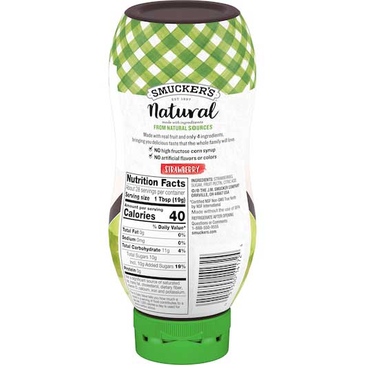 Smucker's Natural Strawberry Fruit Spread, 19 Ounce Bottle Squeeze -- 12 Per Case