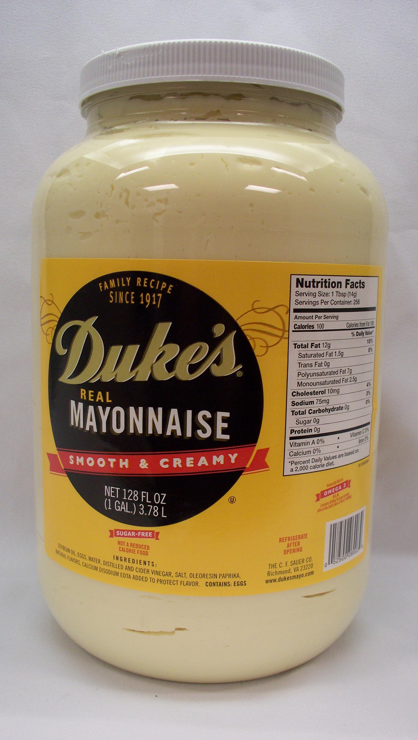 Duke's Sugar Free Mayonnaise, 1 Gallon -- 4 Per Case