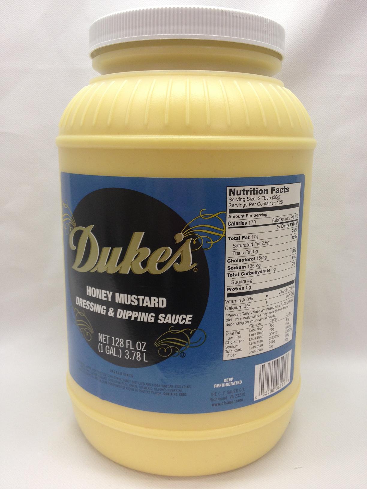Dukes Honey Mustard Dipping Sauce, 1 Gallon -- 4 per case.