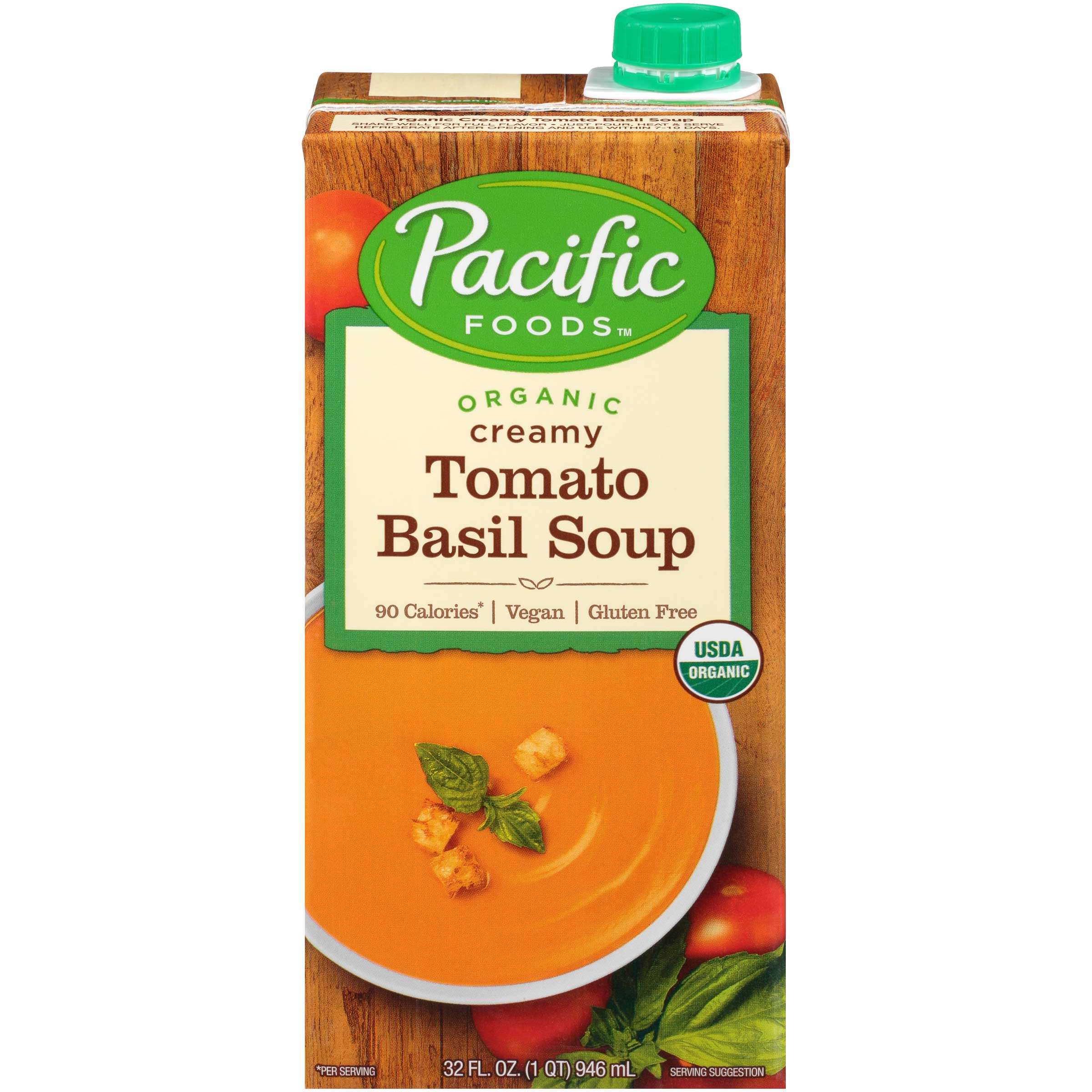 Pacific Foods Organic Creamy Tomato Basil Soup, 32 Fluid Ounce -- 12 per case