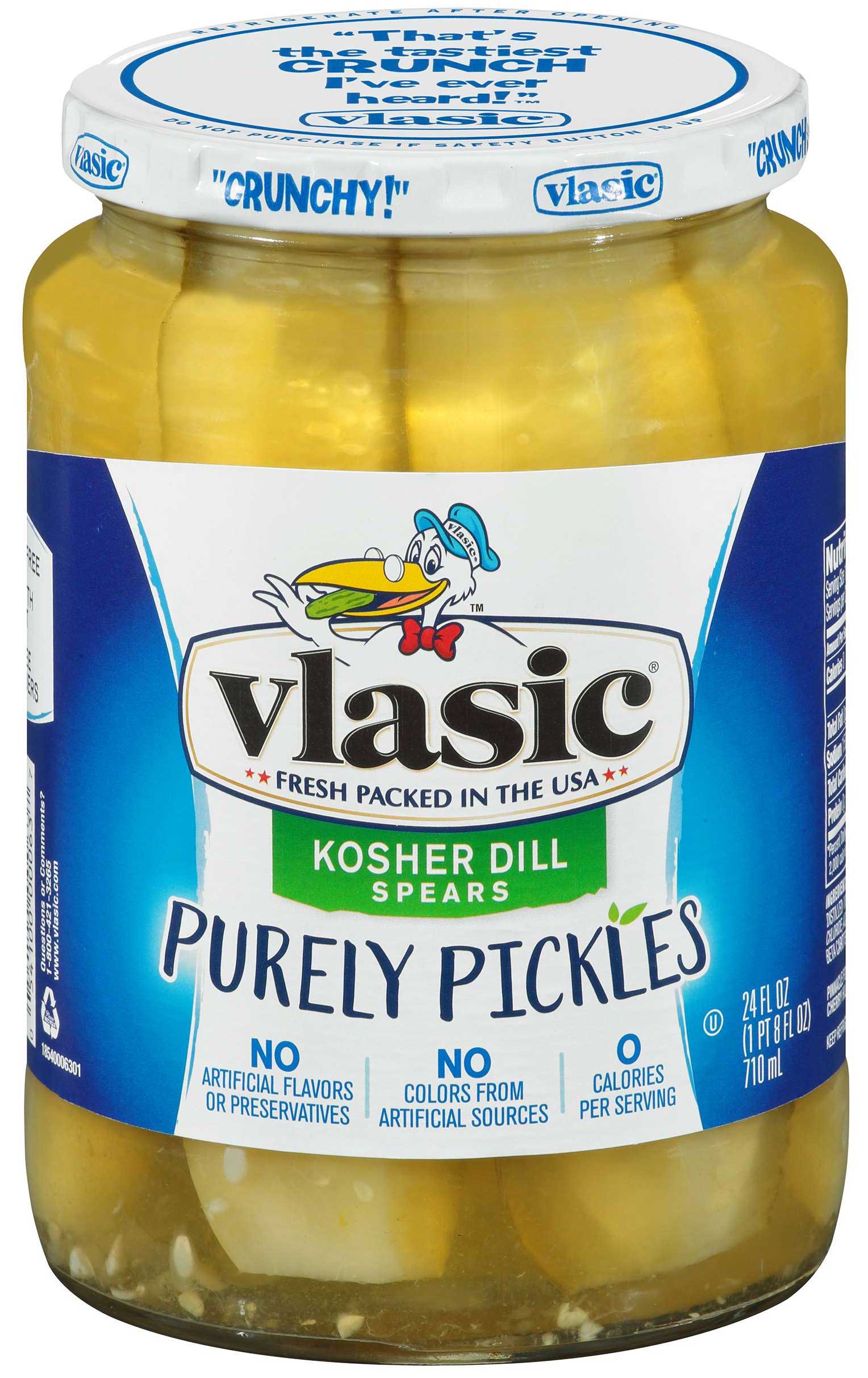 Vlasic Purely Pickles Kosher Dill Spears, 24 Fluid Ounce -- 6 Per Case