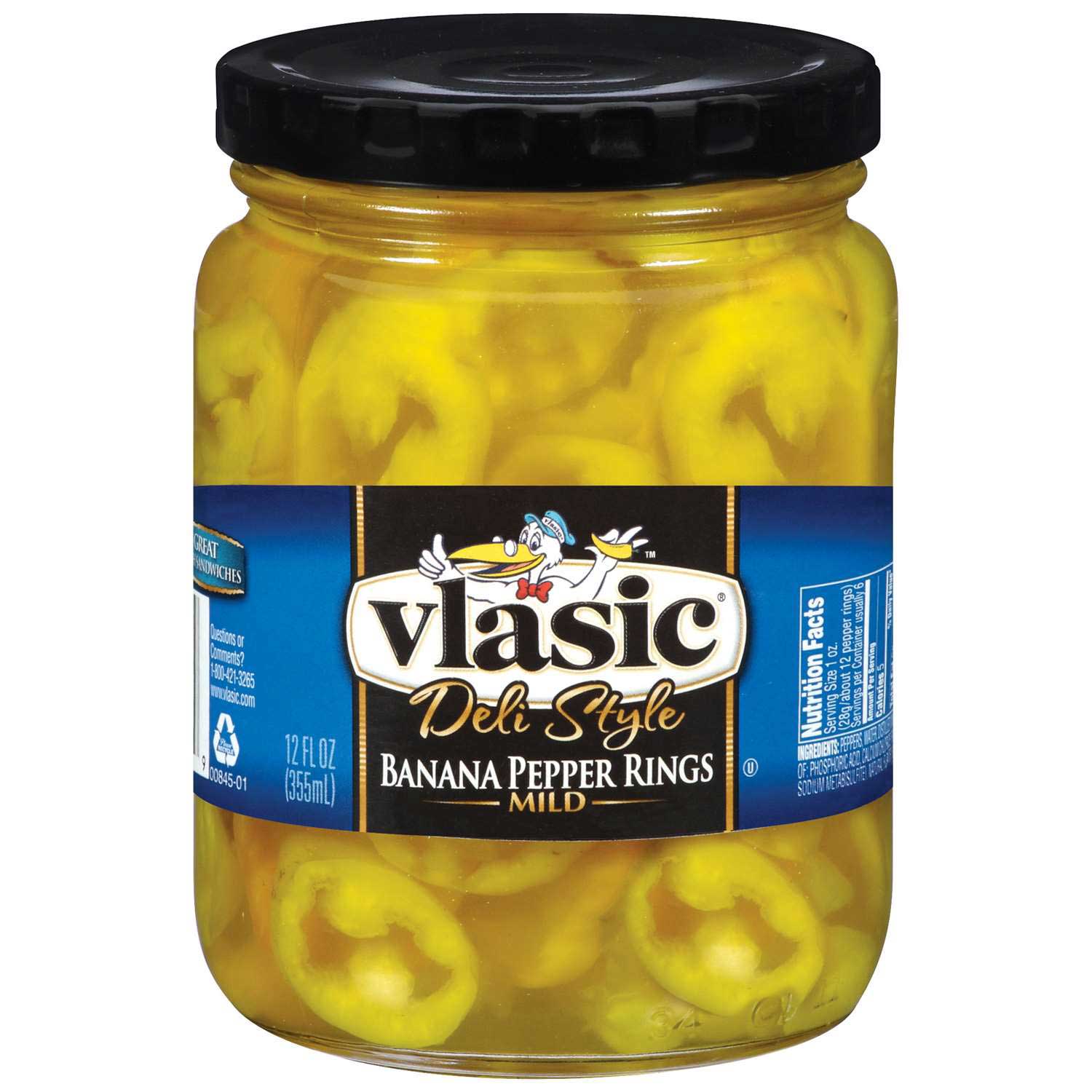 Vlasic Mild Banana Pepper Ring, 12 Fluid Ounce -- 12 Per Case