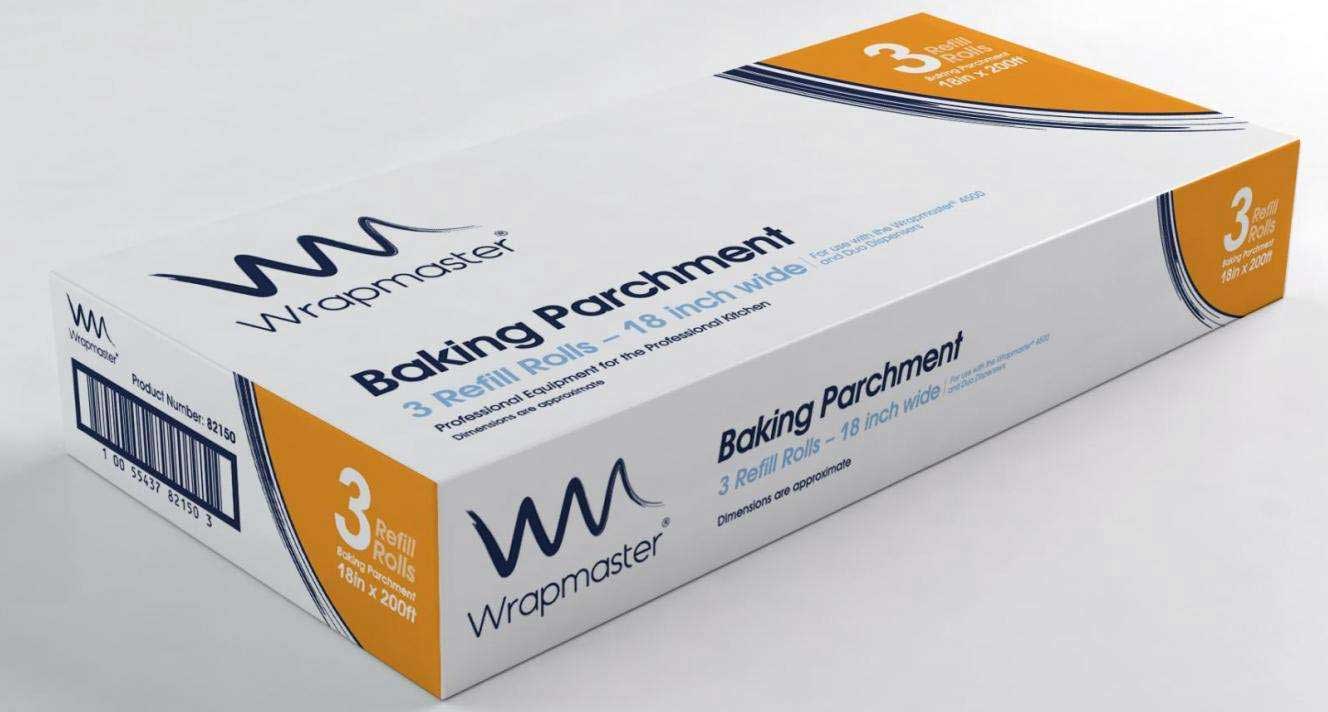 Wrapmaster Baking Parchment Refill Roll, 18 Inch X 200 Feet -- 3 Per Case