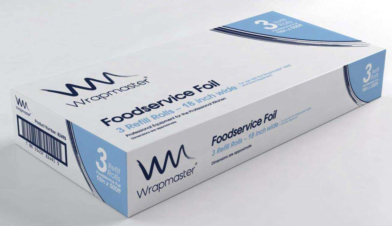 Wrapmaster Aluminum Foil Refill, 18 Inch X 500 Feet -- 3 Per Case
