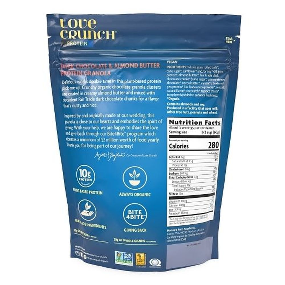 Love Crunch Organic Dark Chocolate And Almond Butter Protein Granola, 11 Ounce -- 6 Per Case