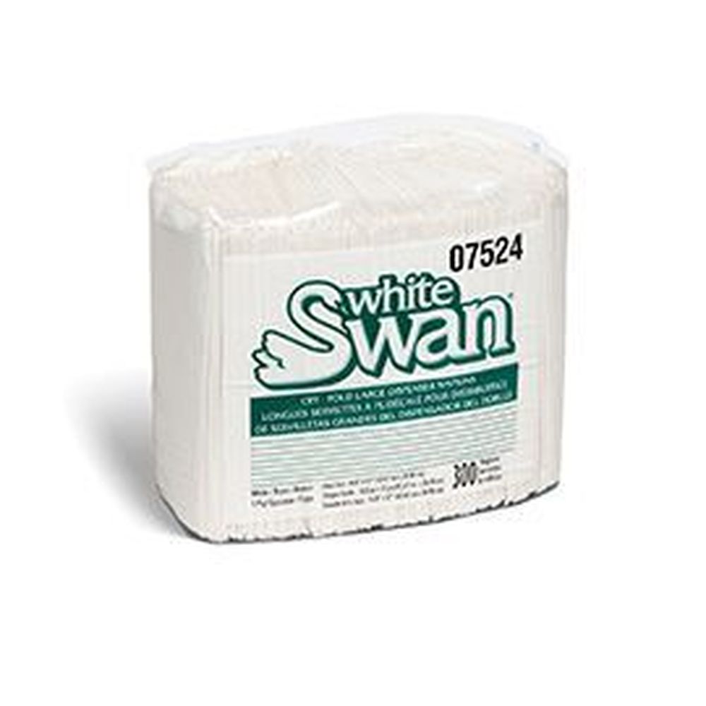 リリパットレーンTHE WHITE SWAN White Swan White 1 Ply Full Off 6 Fold Dispenser Napkin, 300 count