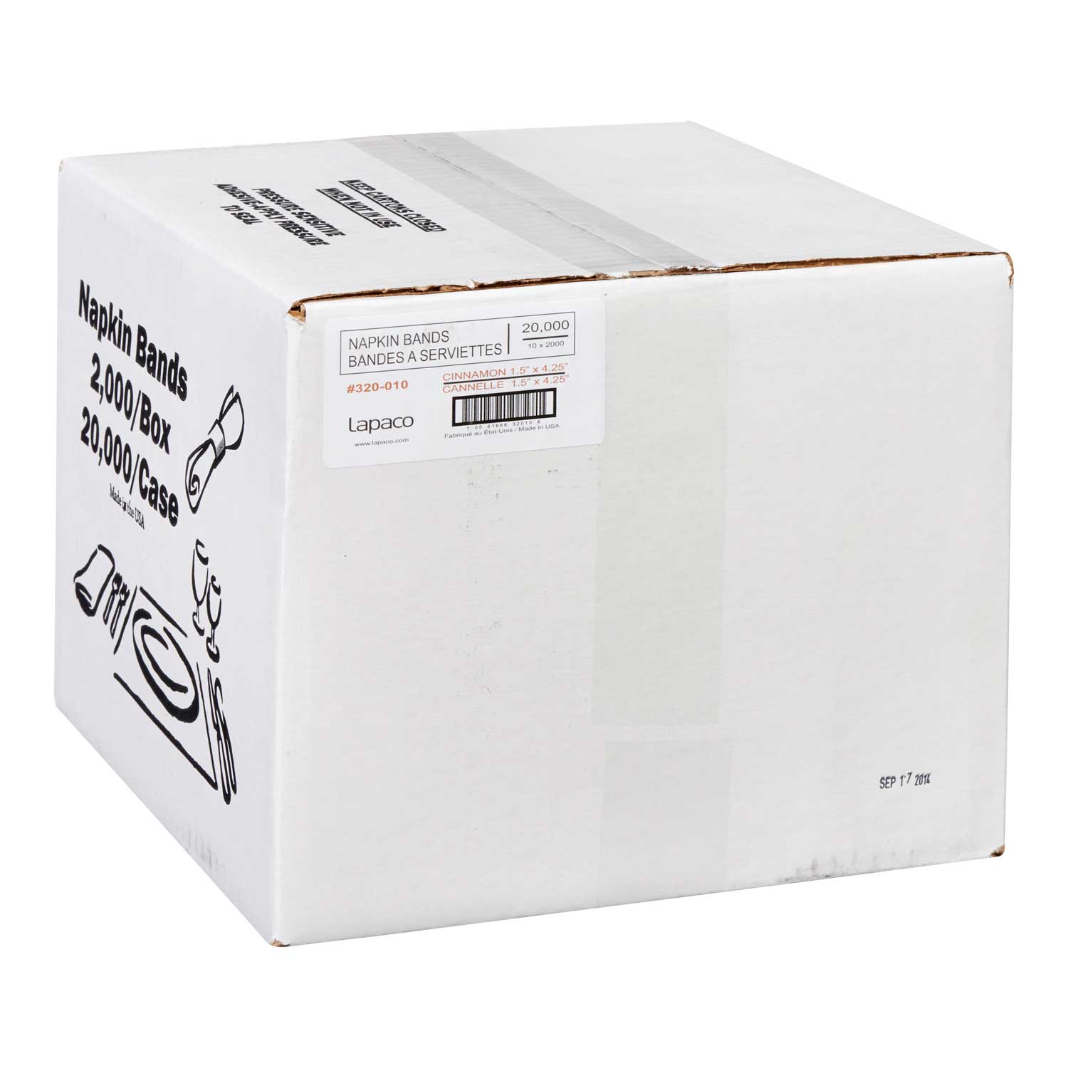 Lapaco Cinnamon Napkin Band, 1.5 X 4.25 Inch, 2000 Count -- 10 Per Case