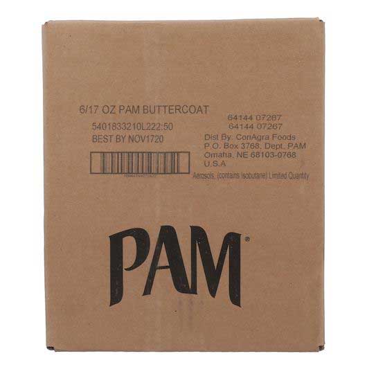 Pam Buttercoat No Stick Cooking Spray, 17 Ounce -- 6 Per Case