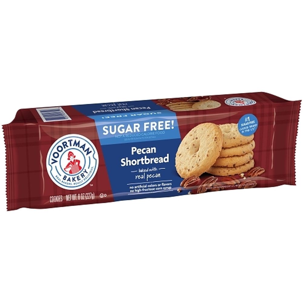 Voortman Sugar Free Pecan Shortbread Cookies, 8 Ounce -- 12 Per Case
