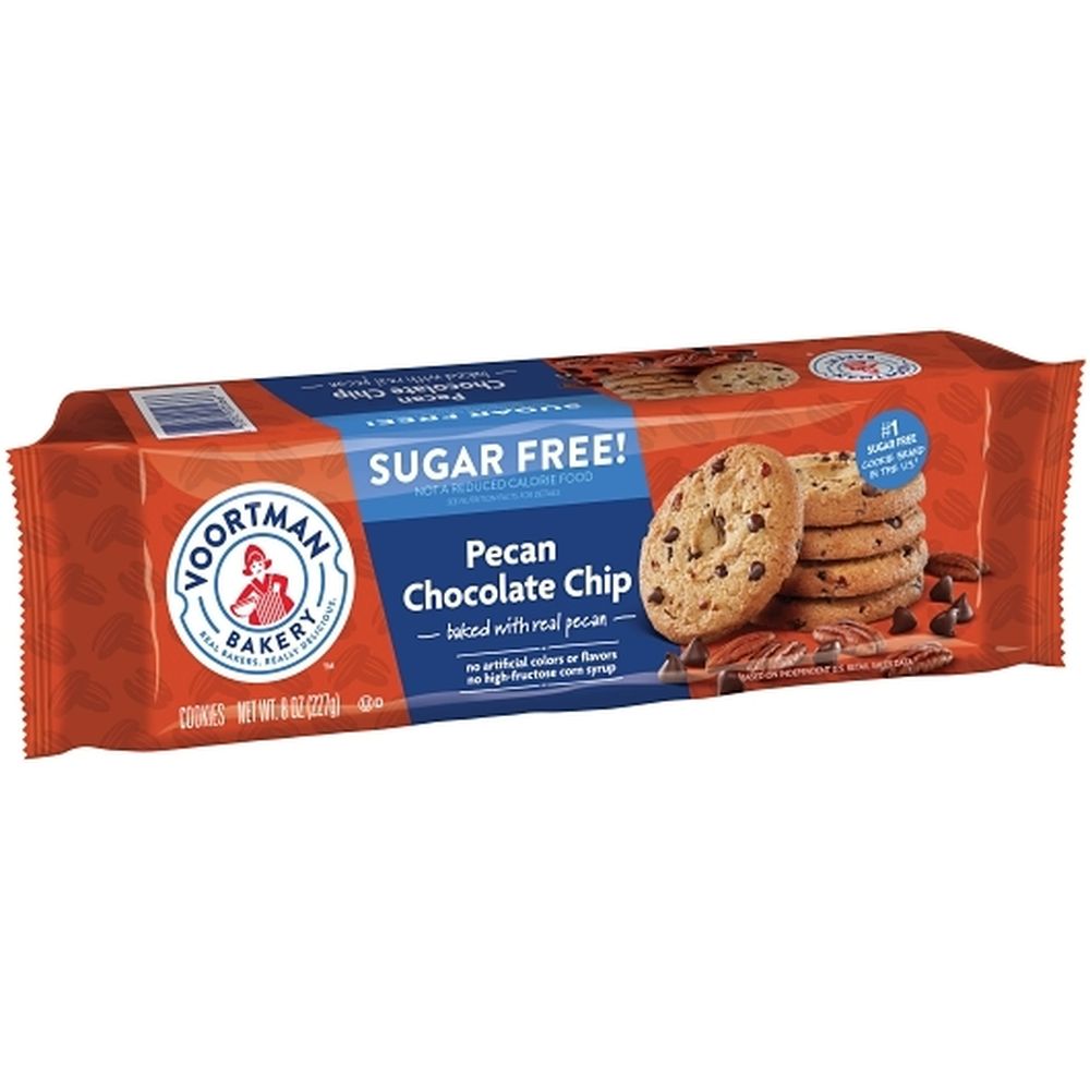 【クッキー】 Voortman Sugar Free Pecan Chocolate Chip Cookies, 8 Ounce -- 12