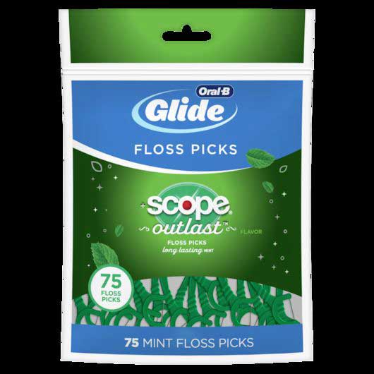 Oral-b Glide Complete With Scope Outlast Mint Flavor Floss Picks, 75 Count -- 48 Per Case