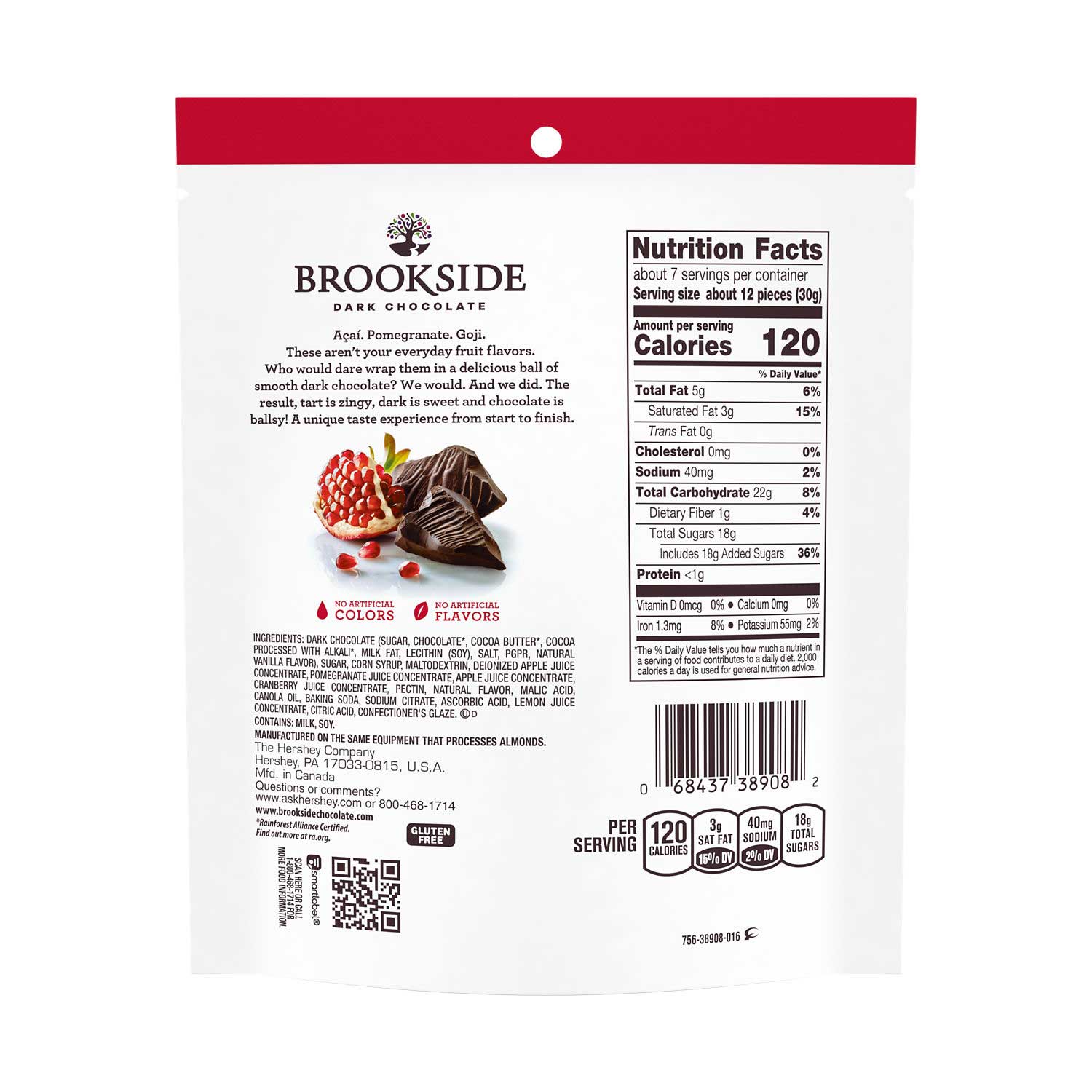 Brookside Pomegranate Dark Chocolate, 7 Ounce -- 12 Per Case