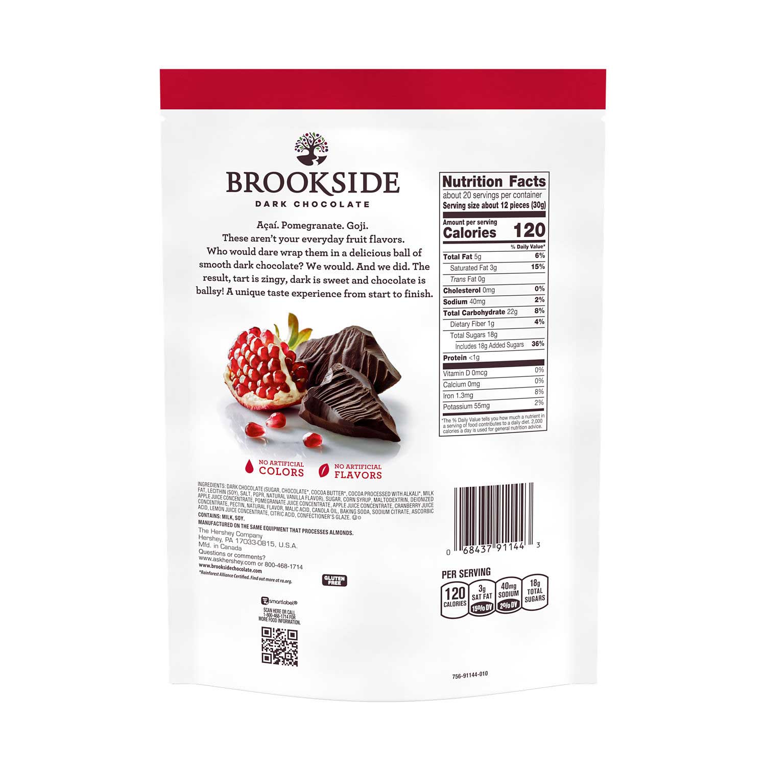 Brookside Pomegranate Dark Chocolate, 21 Ounce -- 9 Per Case