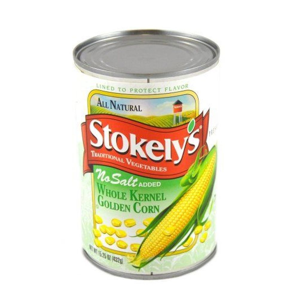 Stokely No Salt Added Whole Kernel Golden Corn, 15.25 Ounce -- 24