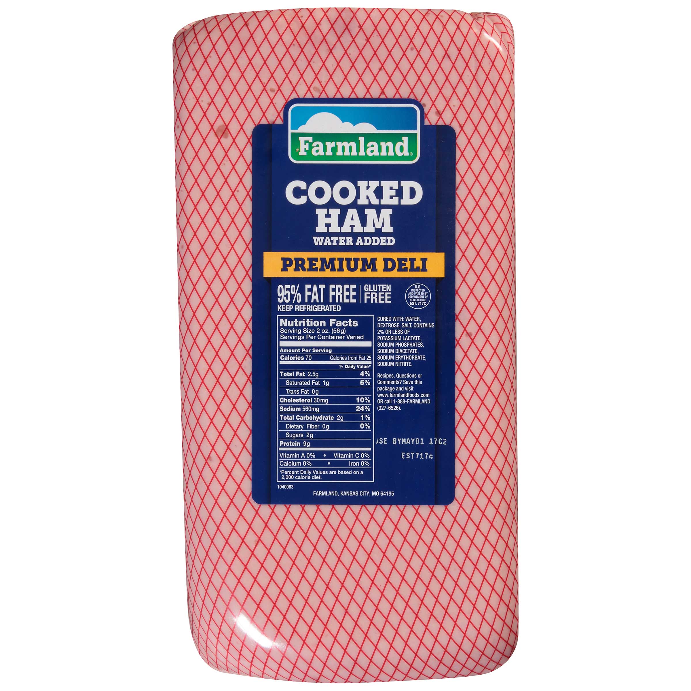 Farmland Water Added Premium Deli Cooked Ham, 4 x 6 inch -- 4 per