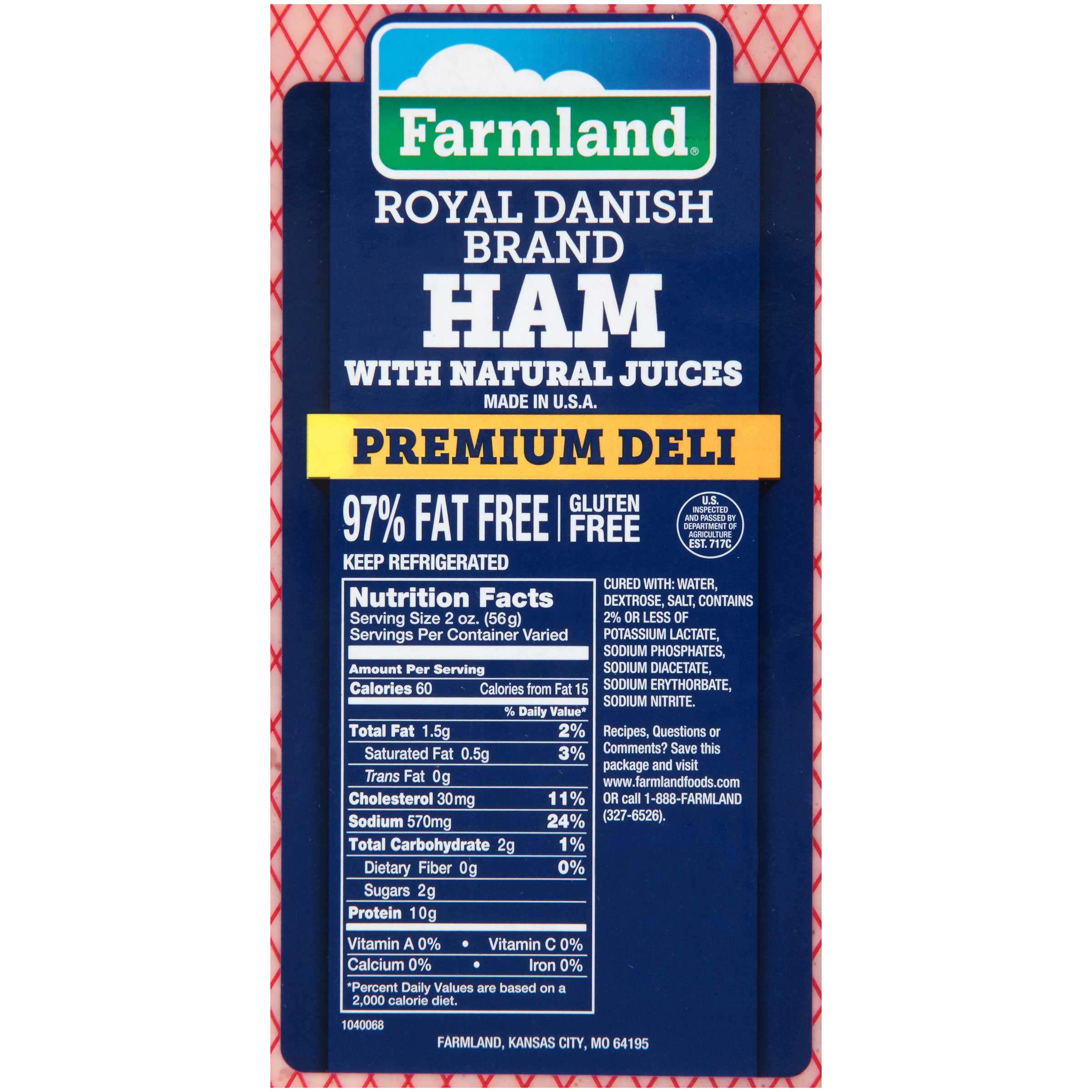 Farmland Royal Danish II Natural Juice Cooked Ham, 13 Pound -- 2