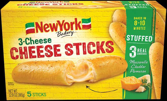New York Bakery Three Cheese Cheese Sticks, 12.9 Ounce -- 8 Per Case