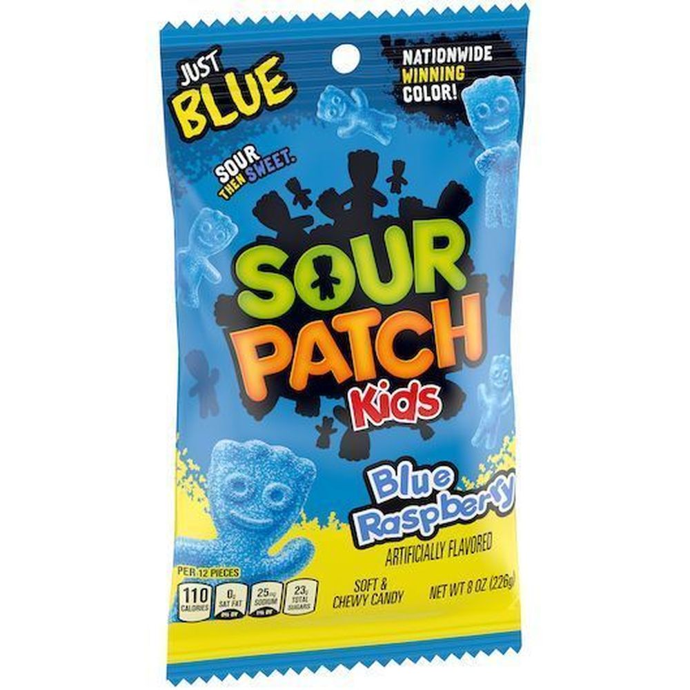 Sour Patch Kids Blue Raspberry Gummy Candy, 8 Ounce -- 12 Per Case