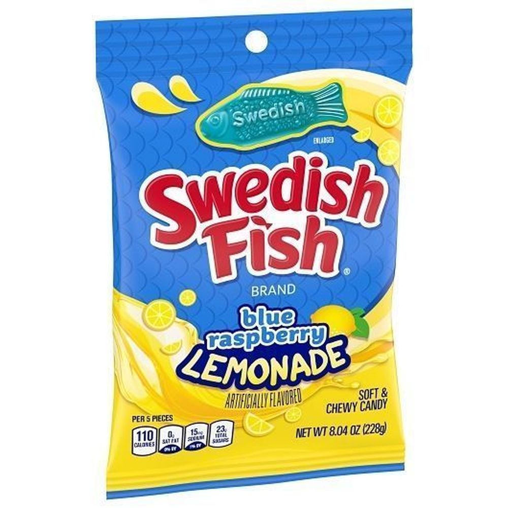 Swedish Fish Blue Raspberry Lemonade Soft And Chewy Candy, 8.04 Ounce -- 12 Per Case