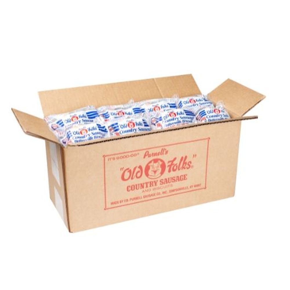 Purnells Old Folks Sausage And Big Buttermilk Biscuit Sandwich, 3.25 Ounce -- 32 Per Case
