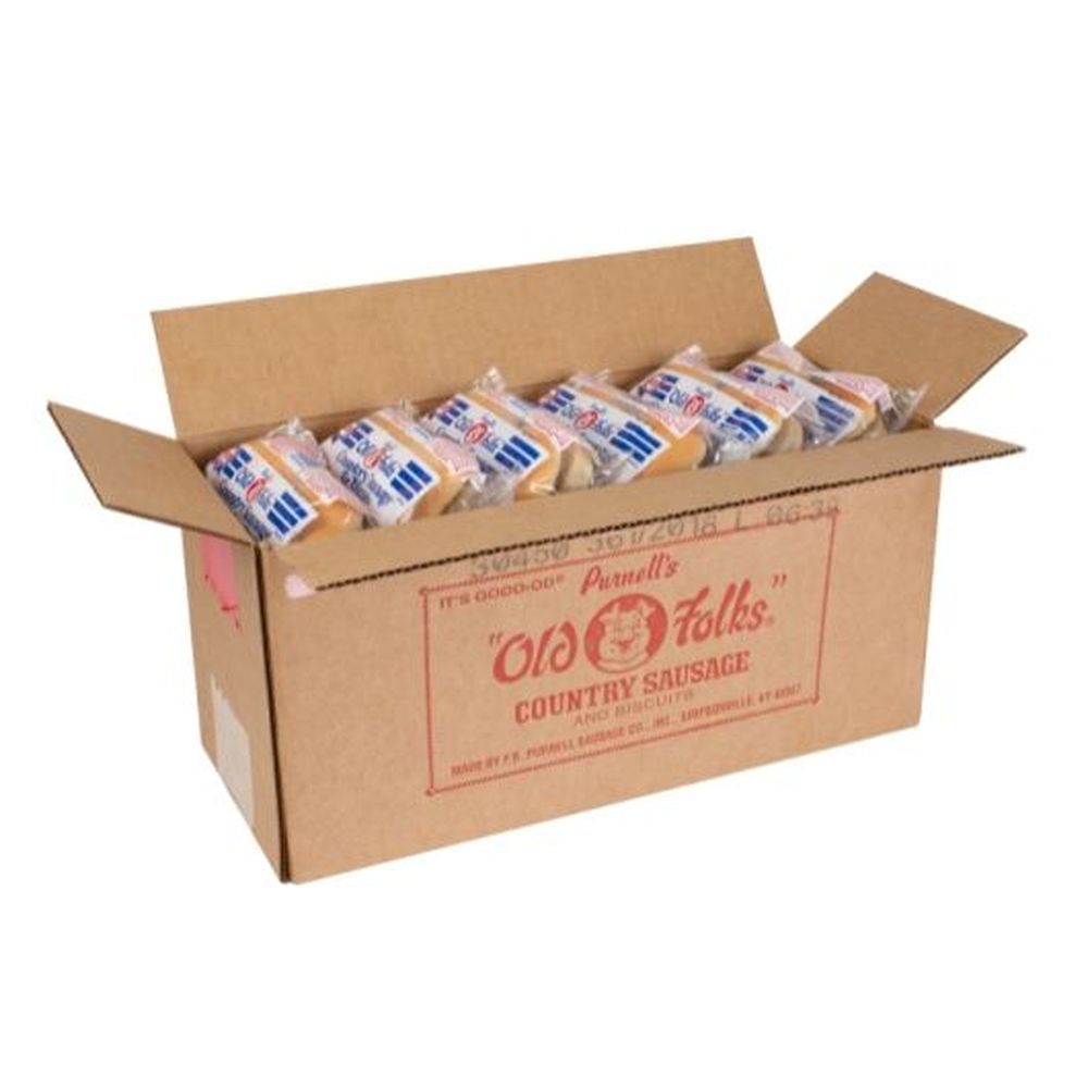 Purnells Old Folks Sausage Biscuit, 2 Count -- 24 Per Case