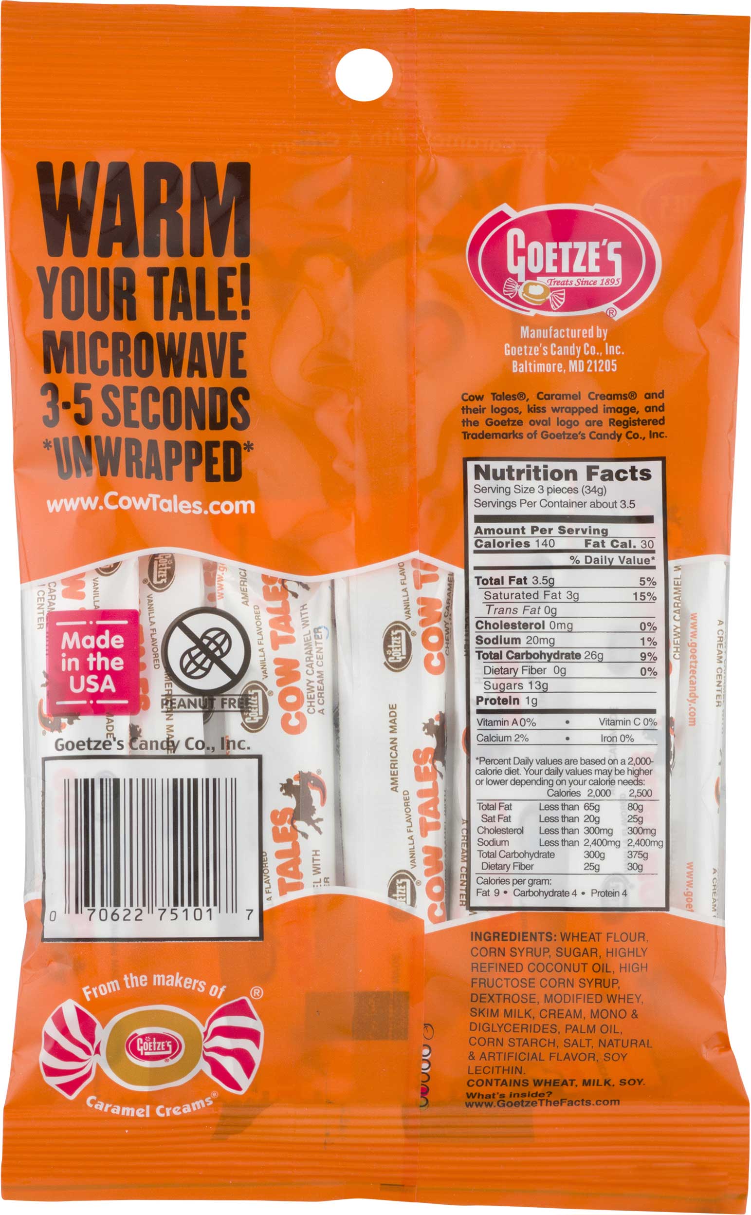 Cow Tales Minis Vanilla Candy, Peg Bag, 4 Ounce -- 12 Per Case