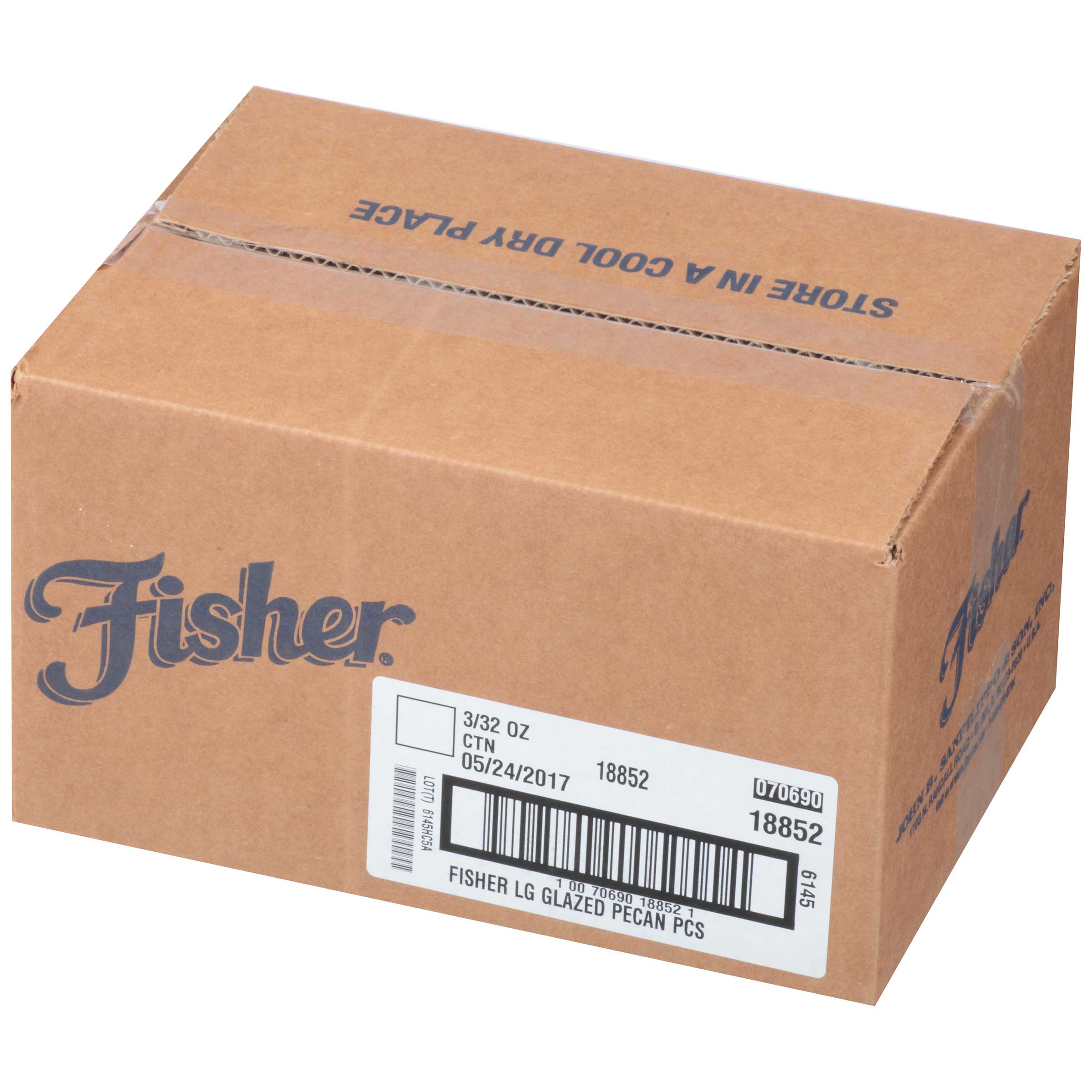 Fisher Large Glazed Pecan Pieces, 32 Ounce -- 3 Per Case