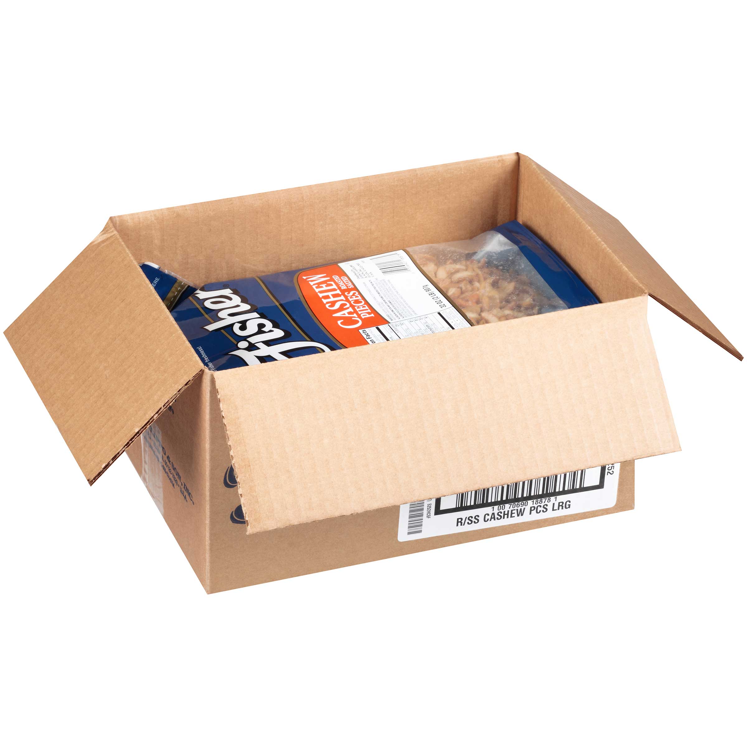 Fisher Large Roasted Cashew Nut Piece, 2 Pound -- 3 per case.