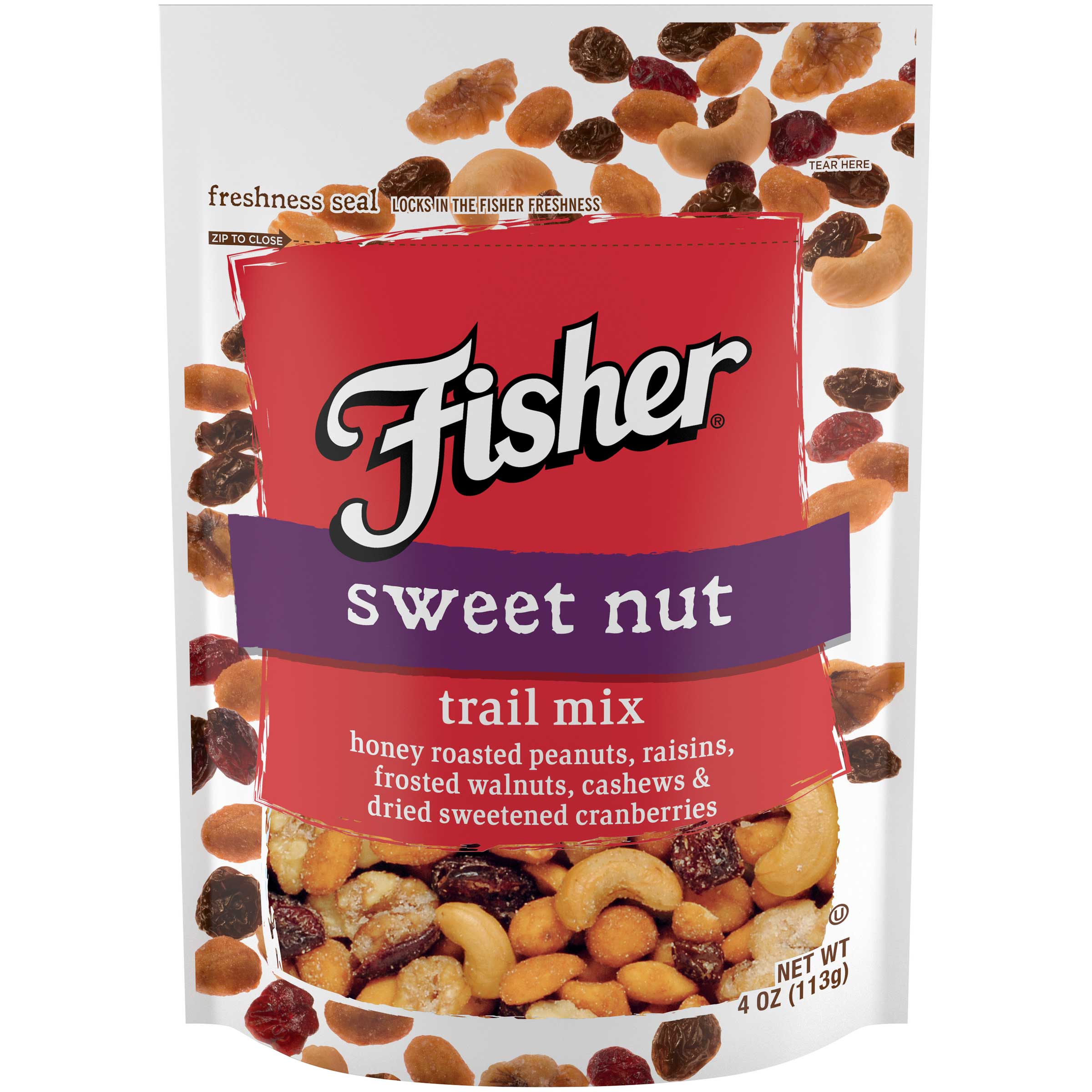 ナッツ Fisher Sweet Nut Trail Mix, 4 Ounce -- 6 per case.