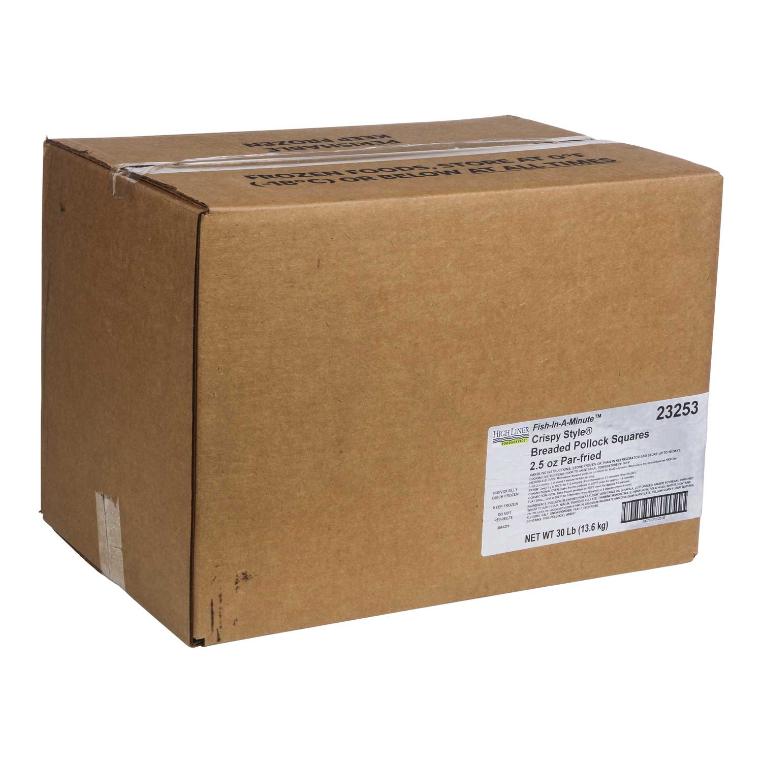 American Pride Seafoods Fully Cooked Square Alaskan Pollock, 2.5 Ounce, 30 Pound