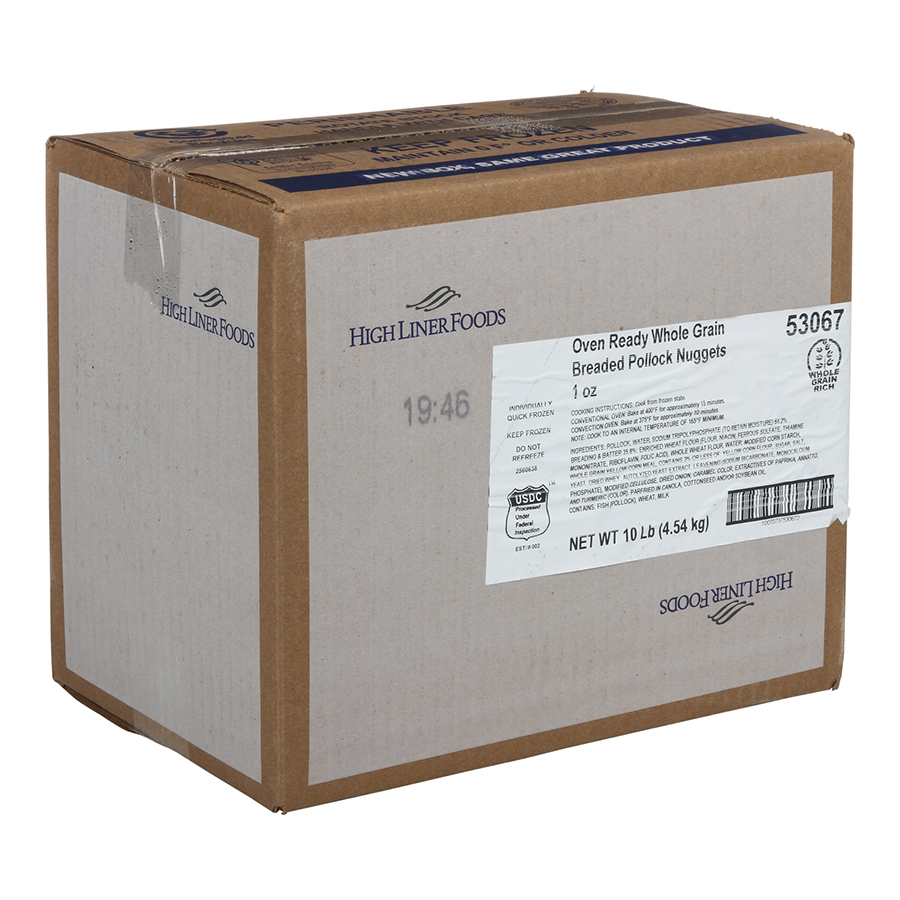 American Pride Seafoods Oven Ready Whole Grain Breaded Alaska Pollock Nugget, 10 Pound