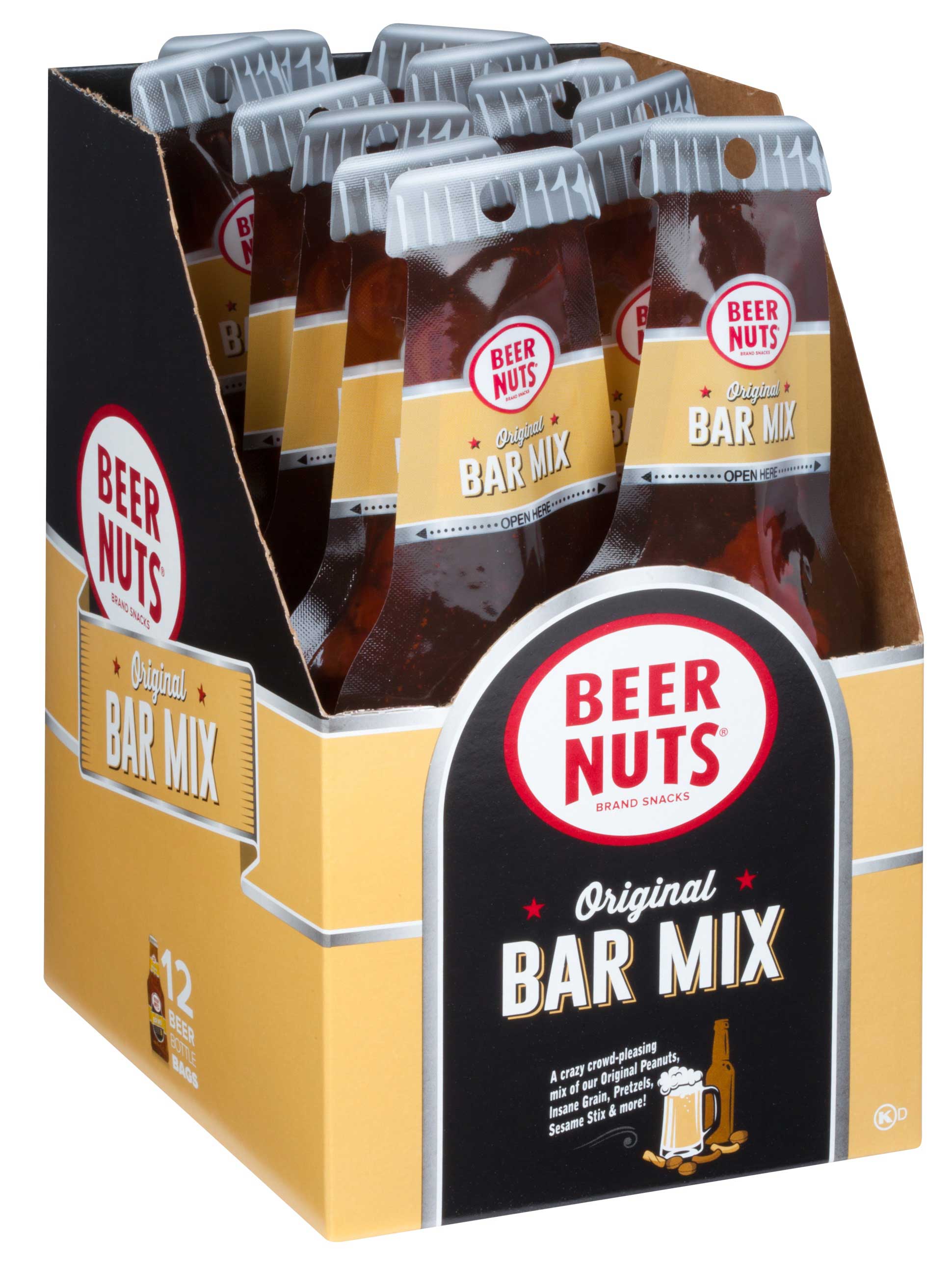 Beer Nuts Original Bar Mix, Beer Bottle Bag, 1.125 Ounce -- 48 Per Case