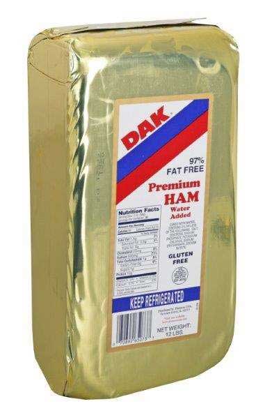 Dak Premium 97 Percent Fat Free Water Added Deli Ham, 12 Pound -- 2 Per Case