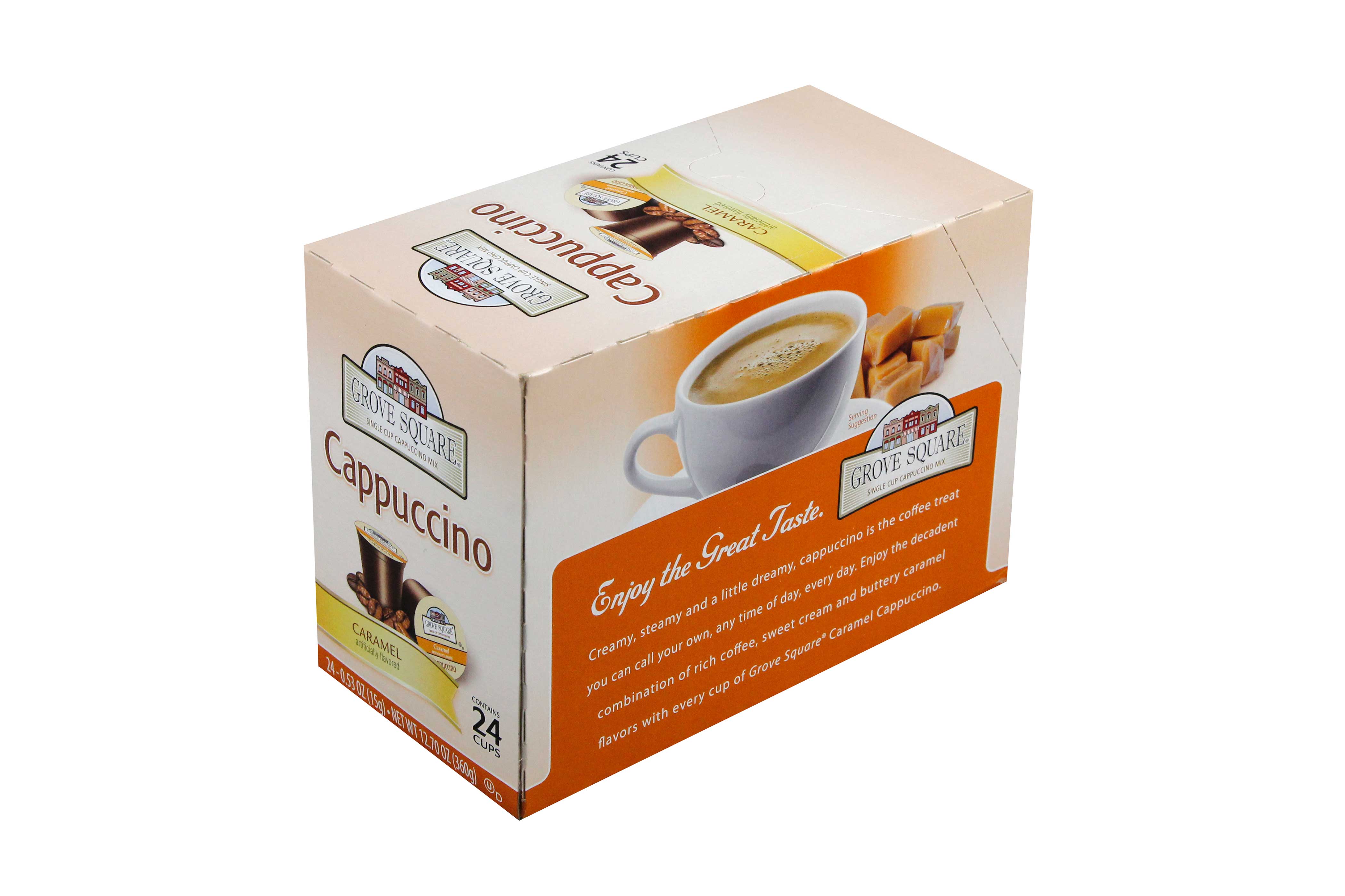 Grove Square Single Serve Caramel Cappuccino Coffee 12.688 Ounce 4 per case