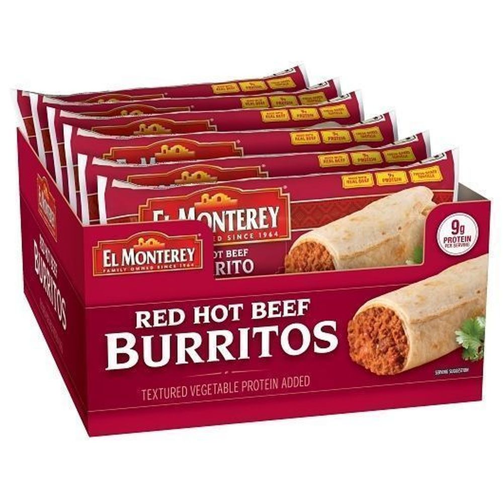 El Monterey Classic Single Serve Red Hot Beef Burrito, 4