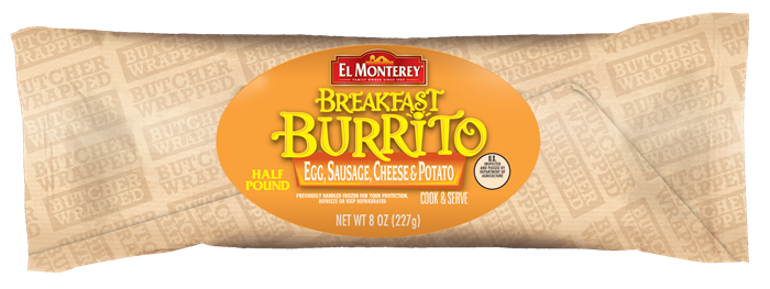 El Monterey Egg And Sausage, Potato, Cheese Burrito, 8 Ounce -- 12 Per Case