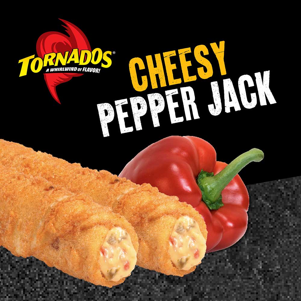 Tornados Cheesy Pepper Jack, 3 Ounce -- 24 per case.
